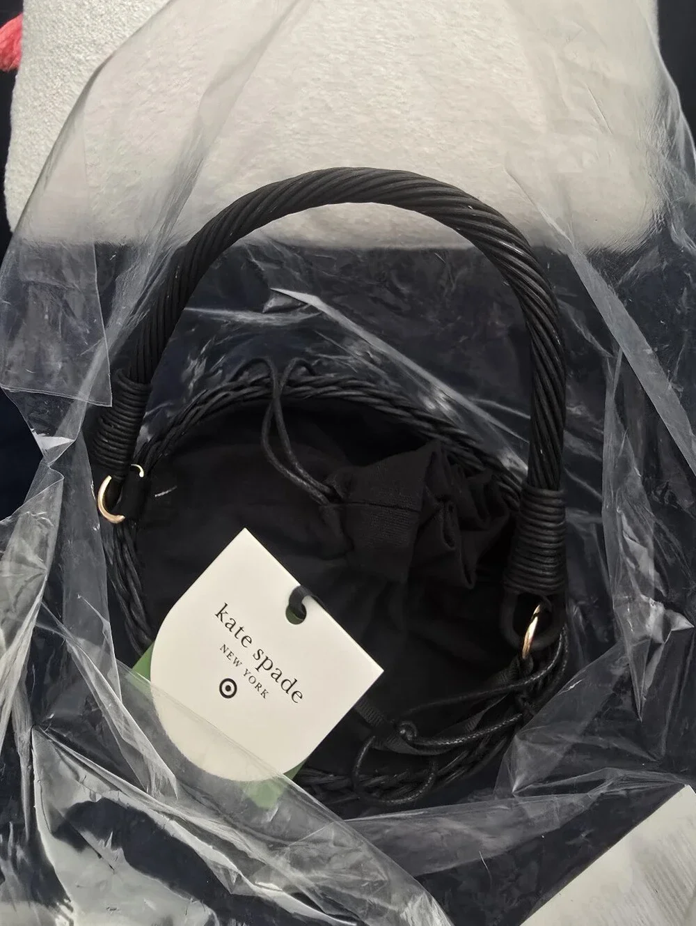 NWT! Kate Spade x Target, Black Wicker Bucket Bag